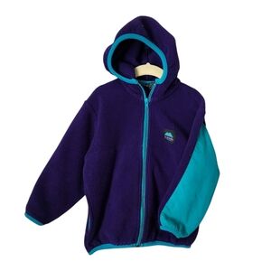 MOLEHILL x VINTAGE toddler kids fleece full zip jacket green teal purple
